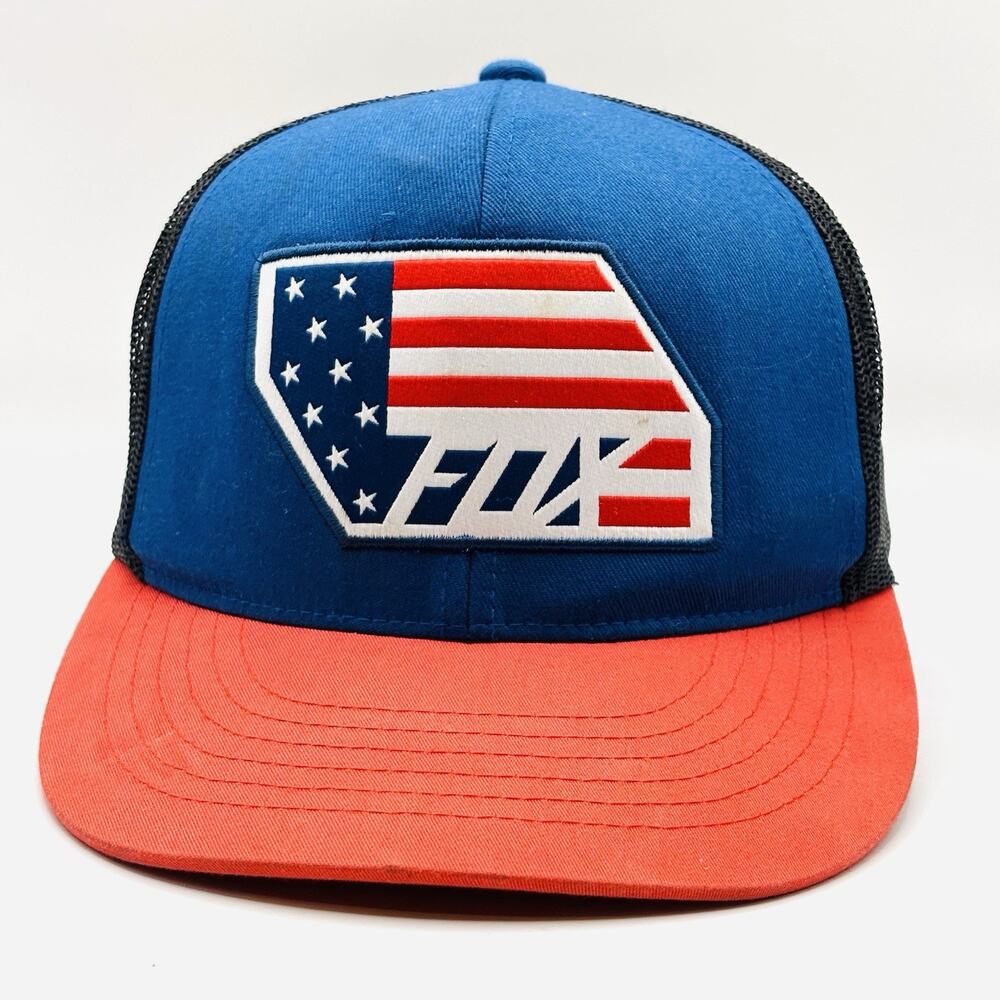 Fox Racing SnapBack Trucker Hat Red White Blue One Size